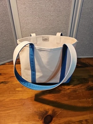 "Bolso de mano LL Bean Boat de colección regata azul lona de algodón - tamaño 16"" x 10""" Foto 1 de 4