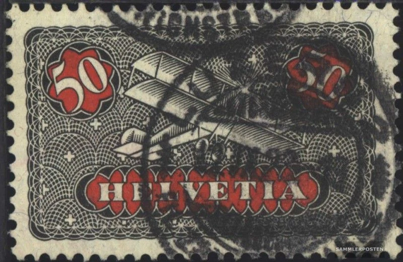 Suiza 184x ordinaria papel, color antracita con fijasellos 1923 Correo aéreo - Imagen 1 de 1