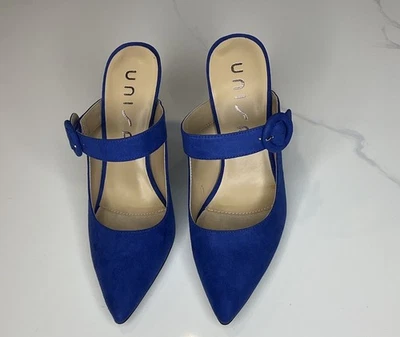 UNISA女鞋蓝色一脚蹬高跟鞋Unsalla 8M — 第 1/4 张图片