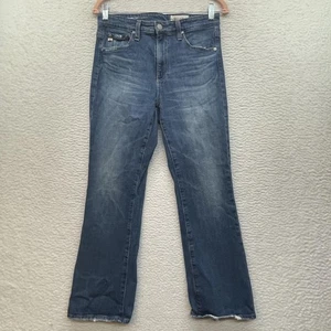 Pantalones de mezclilla AG Adriano Goldschmied para mujer 29 azul Farrah bota corta tiro alto dobladillo crudo - Imagen 1 de 15