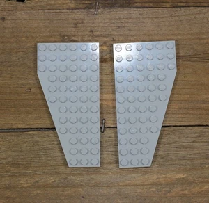 LEGO 30355 30356 Md Stone Gray Wedge Plate 6x12 Left and Right Wing Qty 1 Pair - Picture 1 of 2