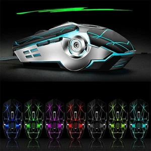 Colorful RGB Lighting Wired Luminous USB Gaming Mouse For Computer PC Laptop - Picture 1 of 13