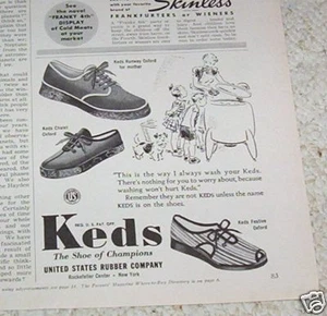 1941 Werbung - KEDS Family Kinder Sneaker Schuhe US Rubber Art Dog PRINT AD - Bild 1 von 1
