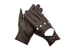 Ladies Thin Soft Gloves Real Leather Car Driving Vintage Gloves Costume Snug Fit