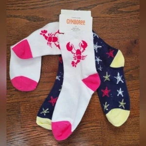 NEW GYMBOREE Girls 3/4 Lobster/starfish Socks - Picture 1 of 5