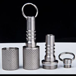 Pure Titanium Pill Holder Case Organizer Container Waterproof Portable Keychain - Picture 1 of 11