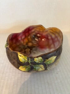 VINTAGE NORITAKE HAND PAINTED PEANUT SHAPED DIMPLED PORCELAIN SERVING BOWL - Picture 1 of 11