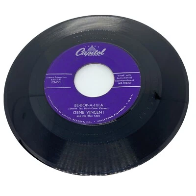 Be-Bop-A-Lula Woman Love Gene Vincent Blue Caps Capitol F3450 45 Rockabilly VG - Image 1 of 3