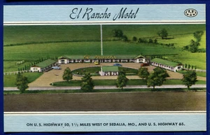 EL Rancho Motel Sedalia Missouri mo linen postcard - Picture 1 of 2