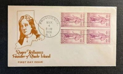 1936 Rhode Island Tercentenary FDC 777 50a Cover - Image 1 of 2