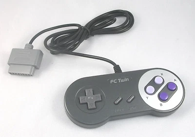 USA SELLER: New Super NES SNES Yobo FC Twin Controller Black & Purple Buttons - Image 1 of 2