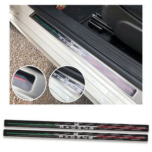 595 Racing Door Sill Protector Inlays Decals Fits Fiat Abarth 595 16-24 - Picture 1 of 4
