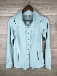 Duluth Trading Company Damen belüftete Jacke Extra Small gestreift blau/grün/türkis - Bild 1 von 12