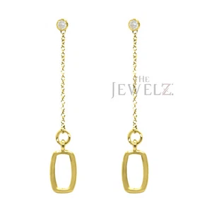 14K Gold 0,14 ct VS/F-G Diamant 60 mm lange Ohrhänger Kette Ohrringe - The Jewelz - Bild 1 von 3