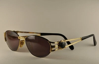 NOS FENDI SL 7036 Vintage Sunglasses made in Italy '90s very rare gold/black col - Image 1 of 4
