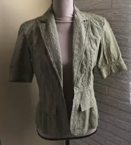 Coldwater Creek Size 4 Jacket Blazer Sage 1/2 Sleeves ~EUC~ - Picture 1 of 6