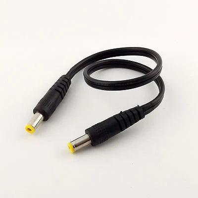 1x 1FT Male to Male 5.5mm x 2.1mm Plug DC Power Adapter Cable 18AWG CCTV Camera - Image 1 of 4