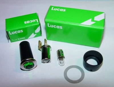 BSA, Norton, Triumph, OIF, Luz JOYA "Verde", Lámpara de Advertencia Completa, OEM Lucas Foto 1 de 4