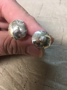 Navajo Native American Zuni Howlite Dot Cuff Links Cufflinks Navajo #1 - Picture 1 of 4