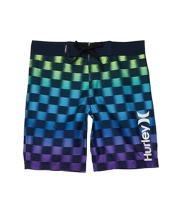 Hurley Kids Size 5 Boardshorts Swim Trunks Boys Checkered Black and colors - Picture 1 of 4