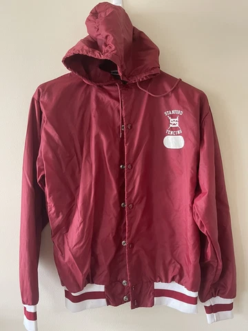 Stanford Fencing (Russell Athletics) Vintage Hooded Snap Button Jacket - Large Cover
