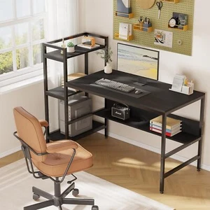 Schreibtisch Computertisch Tisch Arbeitstisch Bürotisch mit Ablage 136 x60 x76cm - Bild 1 von 51