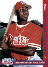 1998 Martinsville Phillies Grandstand #14 Duane Johnson Reno Nevada NV Card