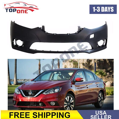 Front Bumper Cover Primed For 2016-2019 Nissan Sentra NI1000313 620223YU1J - Image 1 of 4