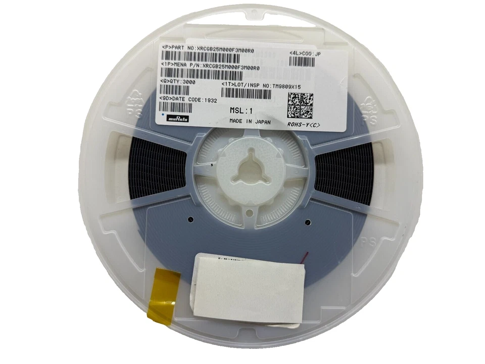 (CARRETE 2.071 PIEZAS) XRCGB25M000F3M00R0, CRISTAL MURATA 25.0000MHZ 6PF SMD, ROHS Foto 1 de 1