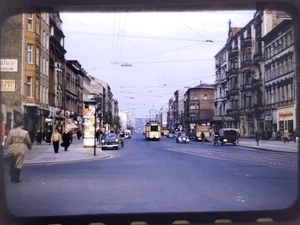 Vtg 1950s 35mm Slide - Berlin, Germany, Street Scene, Trolley - Glass Mount - Picture 1 of 1