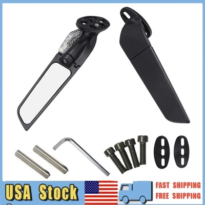 For Suzuki GSXR600 GSXR750 GSXR250R Adjustable Rearview Wind Wing Mirrors Lights - Image 1 of 4