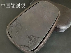 Pietra inchiostro cinese Dankei con top karaki e coperchio in terra antica dal Giappone - Foto 1 di 11