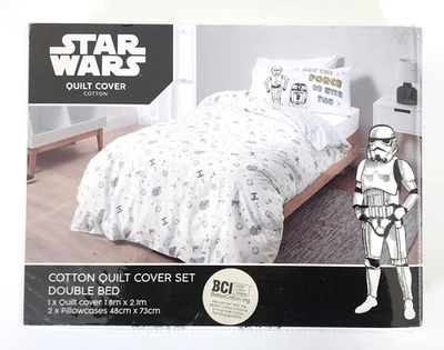 NEW Licensed DISNEY STAR WARS Reversible DOUBLE Bed Quilt Cover Set 100% COTTON - Image 1 of 4