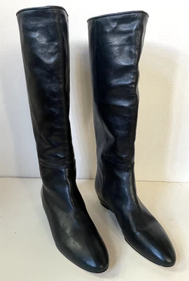 Botas Loeffler Randall NOS negras hasta la rodilla cuña 7,5 Foto 1 de 4