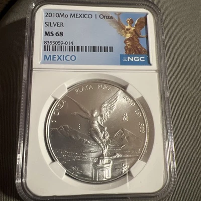 2010MO Mexico Silver 1 Onza Coin NGC MS 68 - Image 1 of 4