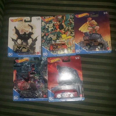 Hot Wheels Pop Culture Premium DC Comics Batman Set Of 5 Cars 2022 Brand New - Image 1 of 4