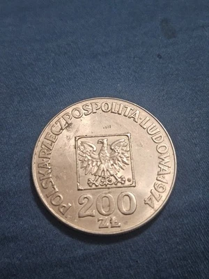 Poland 1974 200 Zlotych .626 Silver Coin AU - Image 1 of 4