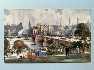 Prince's Bridge, Melbourne Australia Postcard ~ Tucks Oilette, Artist Signed - Picture 1 of 2
