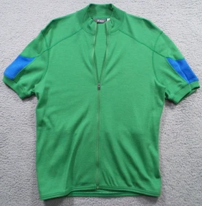 Ibex Jersey Mens Large Green Merino Wool Short Sleeve Full Zip Cycling NWOT - Picture 1 of 10