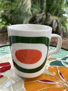 Tazza da caffè Marimekko Oiva Melooni verde melone e arancione 8 once * XLNT! - Foto 1 di 5