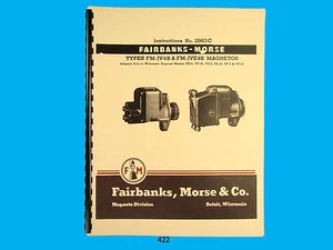 Manual de instrucciones y piezas Fairbanks Morse Magneto para cargadores FM-JV4B y FM-JVE4B*422 - Imagen 1 de 3