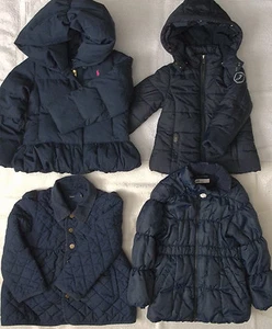Navy Blue Girl Size 2-3-4-5 Outerwear Jacket Winter Coat Ralph Lauren Jacadi H&M - Picture 1 of 25