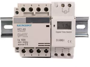 4 Pole Timer 7 Day 24H DIN Time Clock 40Amp 110V 120V, 50A, 40A, 30A Pool Heater - Picture 1 of 5