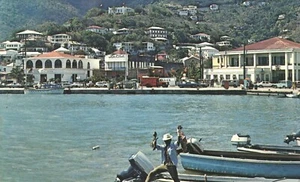 Local Fishermans & Catch Waterfront St Thomas Virgin Islands Postcard - Picture 1 of 2
