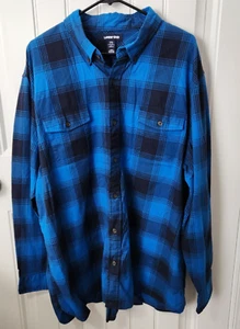 Lands' End Men's Plaid Long Sleeve Shirt XXL Royal Blue 18-18.5" - Picture 1 of 9