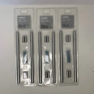 (3) IKEA Lansa Stainless Kitchen Cabinet 9-5/8" Drawer Pulls 601.387.59 6 Pulls - Picture 1 of 3