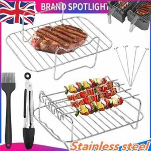Air Fryer Rack Set Stainless Steel Basket Grill Sticks Accessories for Ninja UK - Picture 1 of 12