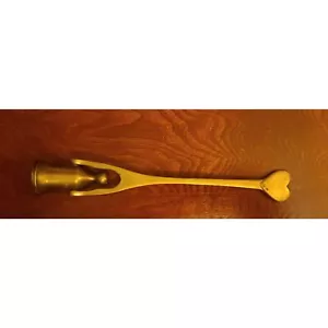 Solid Brass Swivel Head Candle Snuffer Heart Shaped End Natural Patina - Picture 1 of 3