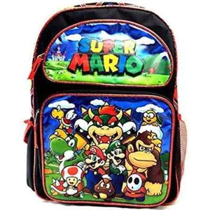 Mochila escolar grande Nintendo Super Mario Lugi Yoshi Bowser Toad Koopa 16" - Imagen 1 de 2