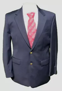 Chaps Ralph Lauren Sport Jacket Mens Navy Blue Wool Blazer Brass Button Size 40R - Picture 1 of 11